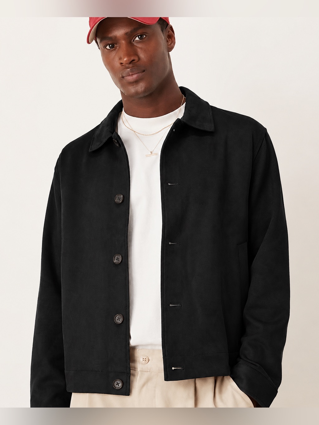 Abercrombie & Fitch Tailored Men’s Cropped Faux Suede Jacket In Black L